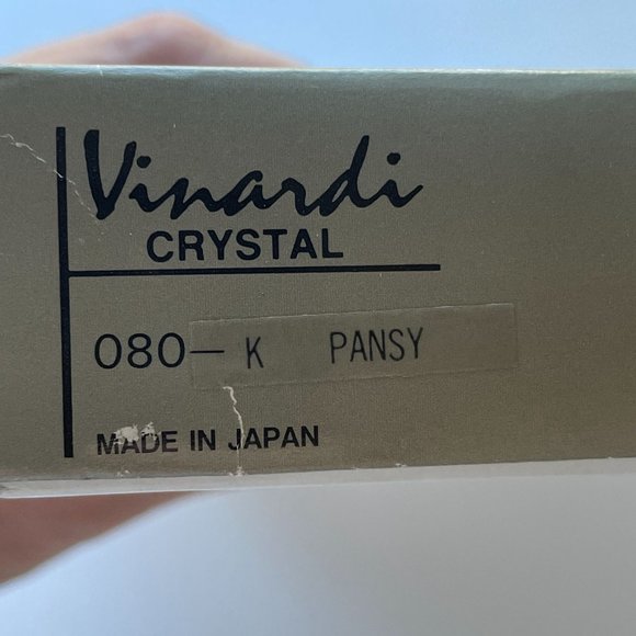 Vinardi Signed by Artist T. Yamamoto Handcrafted Lead Crystal Pansy Flower Plate - Picture 8 of 10